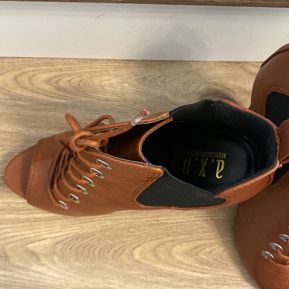 NIB sz10 Peep Toe Ankle Boot cognac brown - Picture 6 of 9